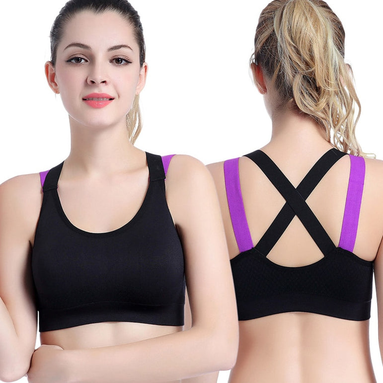 Fitness Women Push Up Cross Straps Yoga Bra