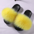 Hot Fur Women Fox Home Fluffy Sliders