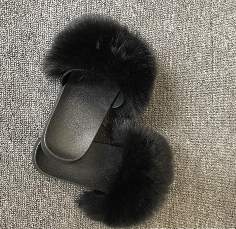 Hot Fur Women Fox Home Fluffy Sliders