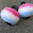 Hot Fur Women Fox Home Fluffy Sliders