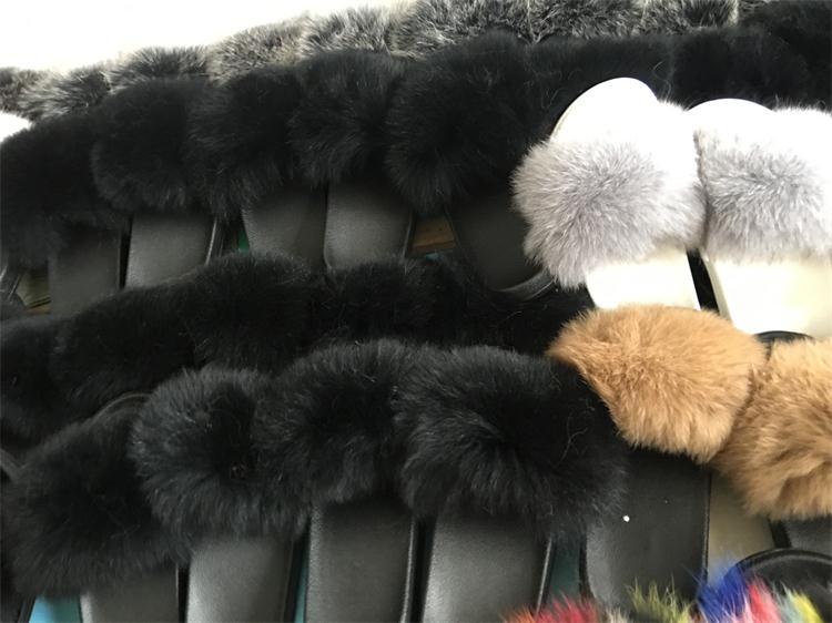 Hot Fur Women Fox Home Fluffy Sliders