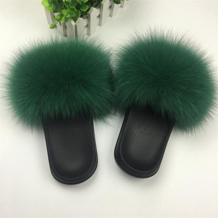 Hot Fur Women Fox Home Fluffy Sliders