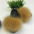 Hot Fur Women Fox Home Fluffy Sliders