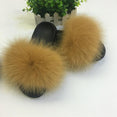 Hot Fur Women Fox Home Fluffy Sliders