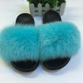 Hot Fur Women Fox Home Fluffy Sliders