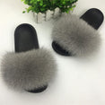 Hot Fur Women Fox Home Fluffy Sliders