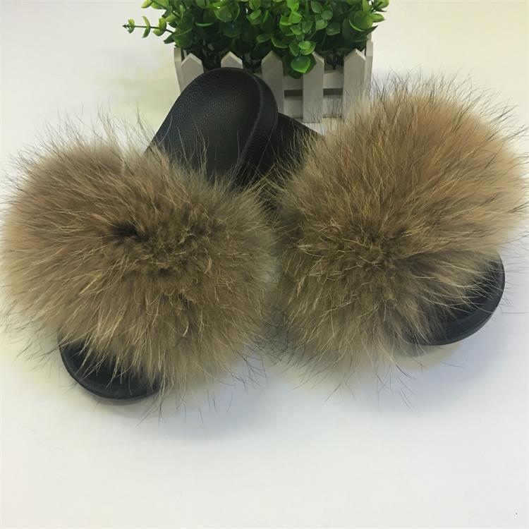 Hot Fur Women Fox Home Fluffy Sliders