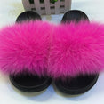 Hot Fur Women Fox Home Fluffy Sliders