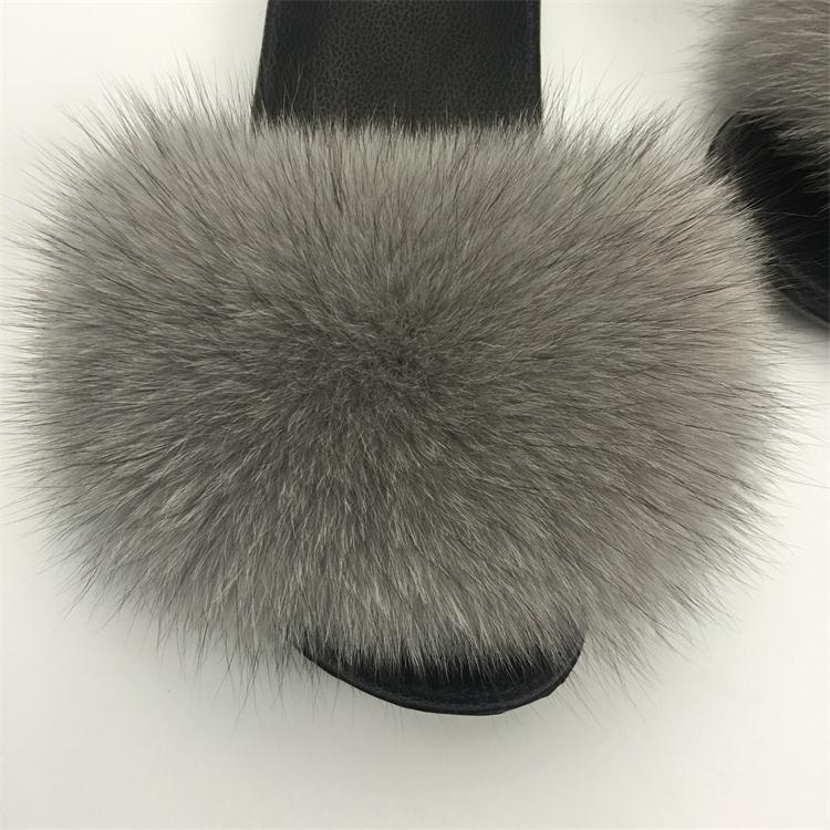 Hot Fur Women Fox Home Fluffy Sliders