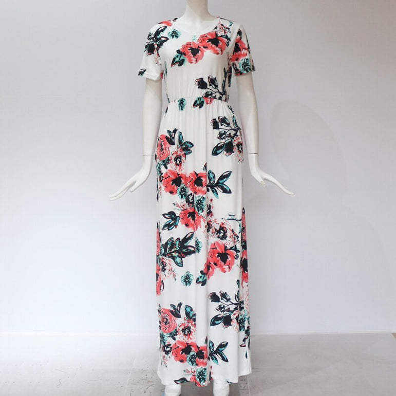 Women Long Maxi Floral Print Boho Dress