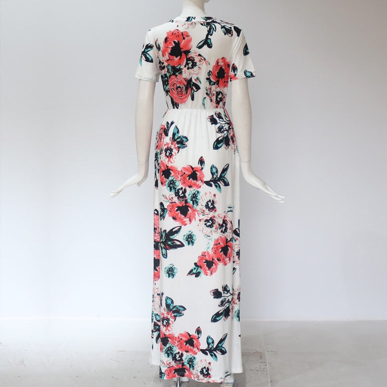 Women Long Maxi Floral Print Boho Dress