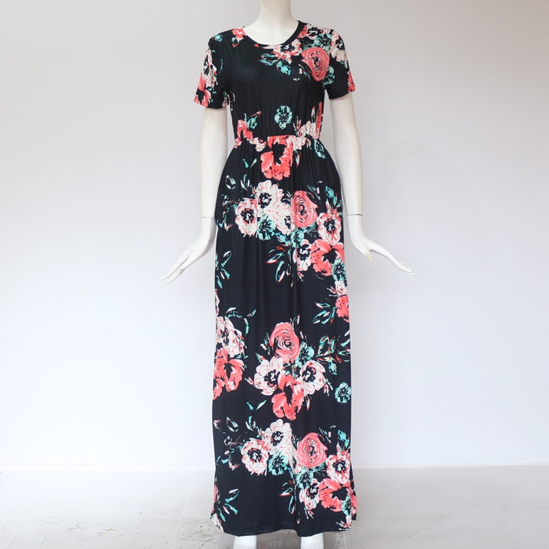 Women Long Maxi Floral Print Boho Dress