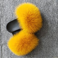 Cute Plush Fox Hair Fluffy Slippers