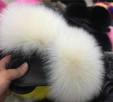 Cute Plush Fox Hair Fluffy Slippers