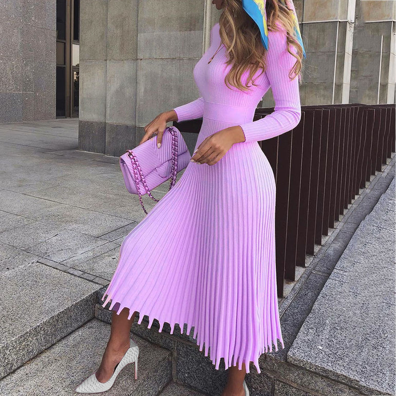 Elegant Party Pleated Midi Dress