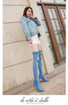 Jeans Thigh High High Heels Women Boots