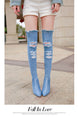 Jeans Thigh High High Heels Women Boots