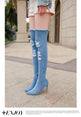 Jeans Thigh High High Heels Women Boots