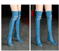 Jeans Thigh High High Heels Women Boots