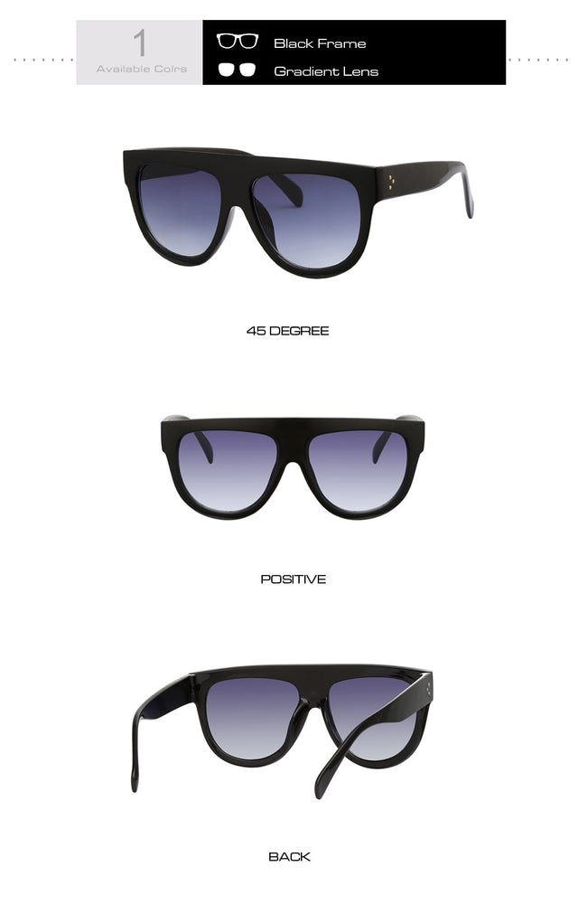 Oversized Retro Shield Shape Sunglasses