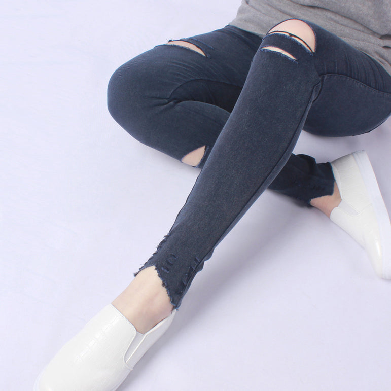 Ripped Jeans Women Cool Skinny Pants