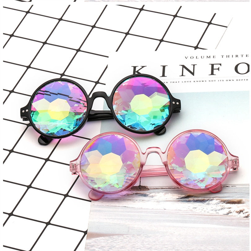 Round Kaleidoscope Glasses Rave Festival Sunglasses