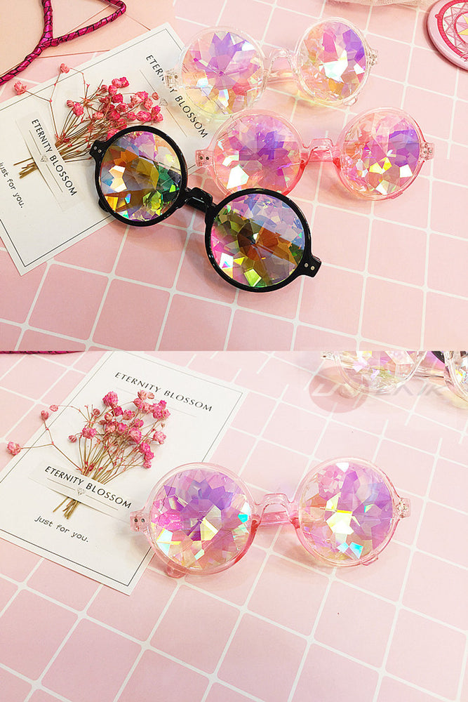 Round Kaleidoscope Glasses Rave Festival Sunglasses