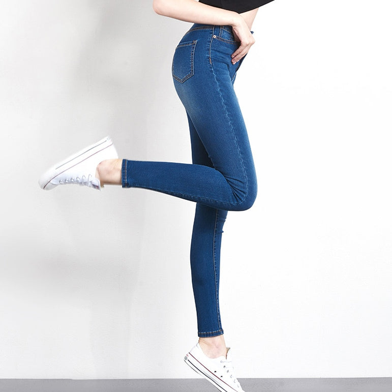 High Waist Jeans Woman High Elastic Pencil Pants