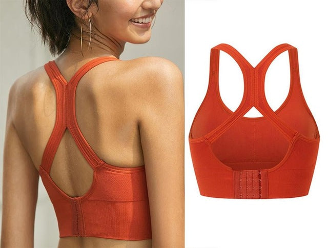 Sexy Sports Bra Solid Back Yoga Push Up