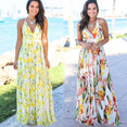 Tropical Jungle Leaf Boho Long Dress