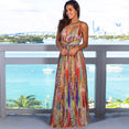 Tropical Jungle Leaf Boho Long Dress