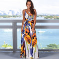 Tropical Jungle Leaf Boho Long Dress