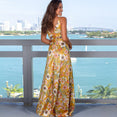 Tropical Jungle Leaf Boho Long Dress