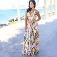 Tropical Jungle Leaf Boho Long Dress