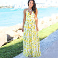 Tropical Jungle Leaf Boho Long Dress