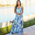 Tropical Jungle Leaf Boho Long Dress