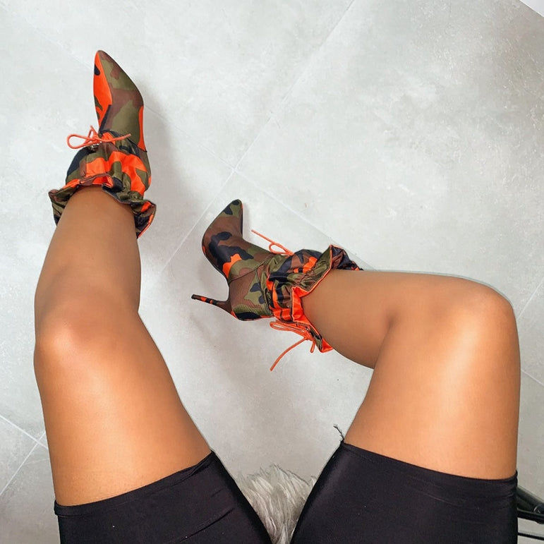 Stilettos Fashion Camouflage Ankle Boots