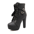 Cute Platform High Heels Female Lace Up Boot