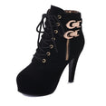 Cute Platform High Heels Female Lace Up Boot