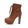 Cute Platform High Heels Female Lace Up Boot