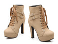 Cute Platform High Heels Female Lace Up Boot