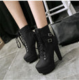 Cute Platform High Heels Female Lace Up Boot