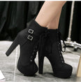 Cute Platform High Heels Female Lace Up Boot