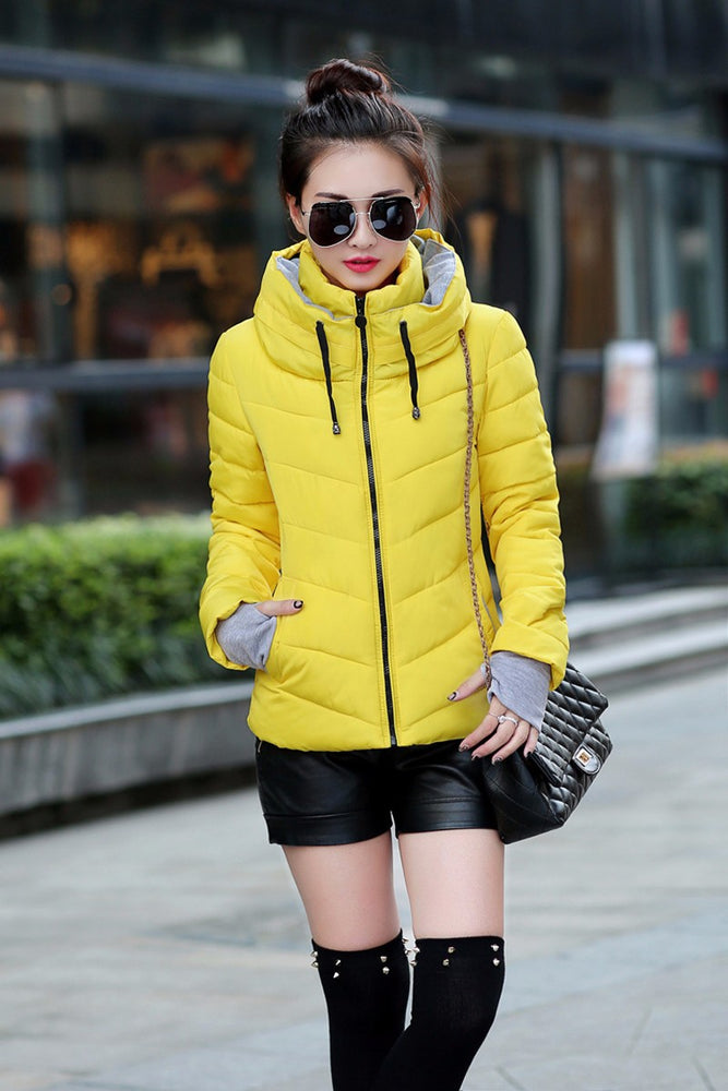 Parkas Thicken Outerwear Solid Hooded Coats