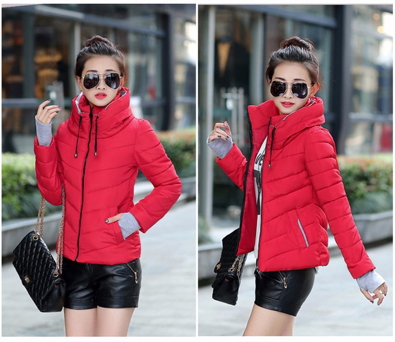 Parkas Thicken Outerwear Solid Hooded Coats