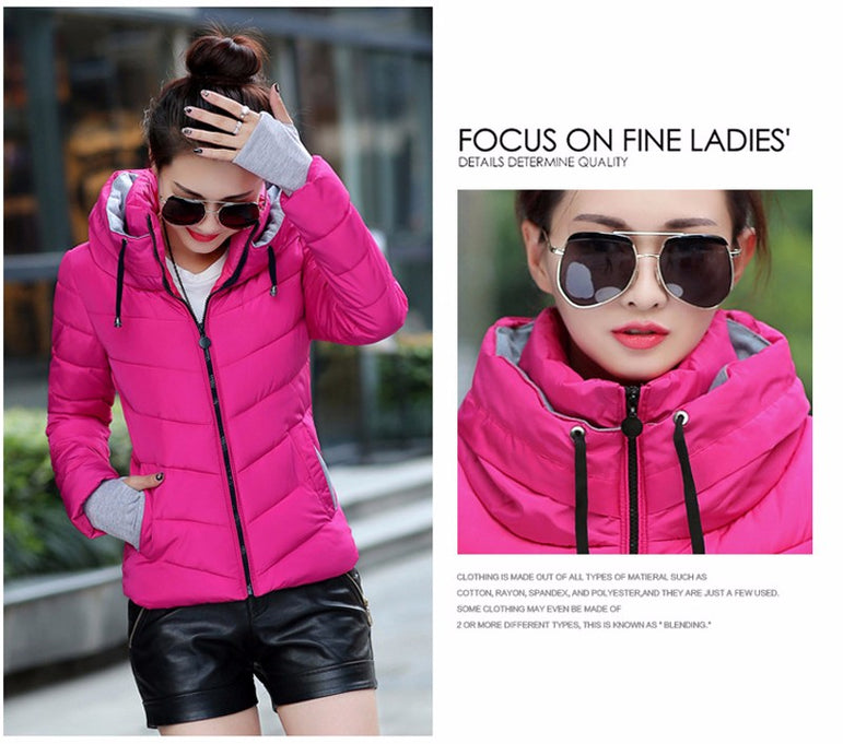 Parkas Thicken Outerwear Solid Hooded Coats