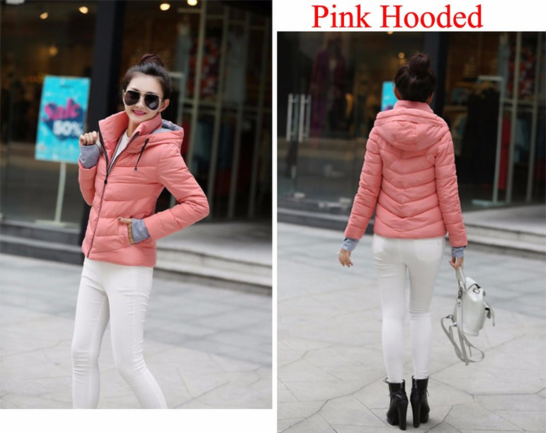 Parkas Thicken Outerwear Solid Hooded Coats