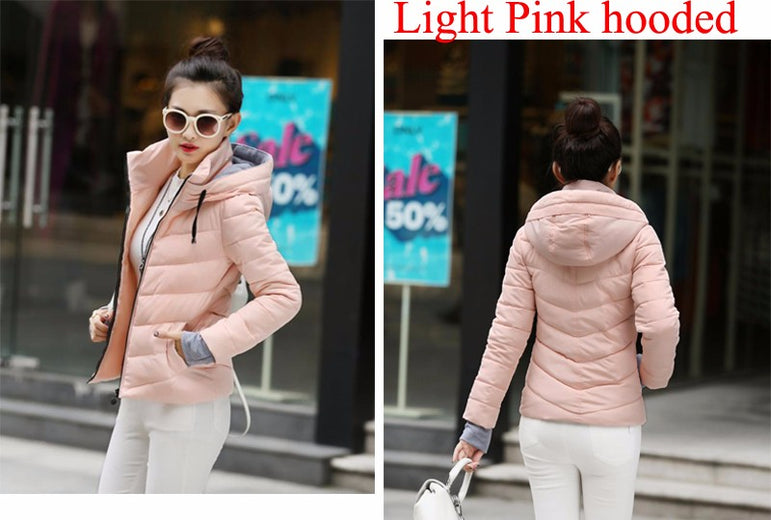 Parkas Thicken Outerwear Solid Hooded Coats