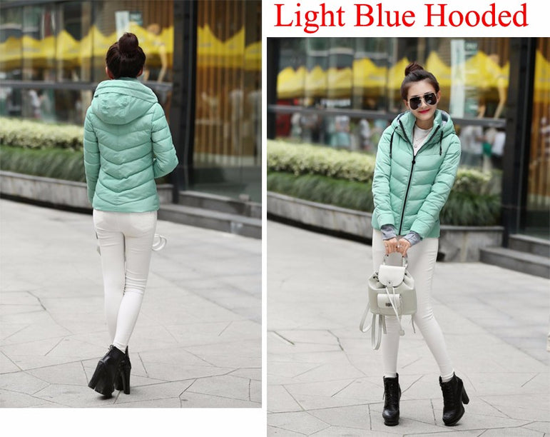 Parkas Thicken Outerwear Solid Hooded Coats