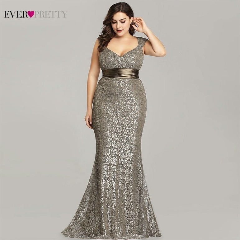 Elegant Mermaid Lace Sleeveless Party Dress